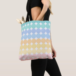 BOLSA TOTE CIRCULOS ROSA AZUL AMARELO VERDE PASTEL
