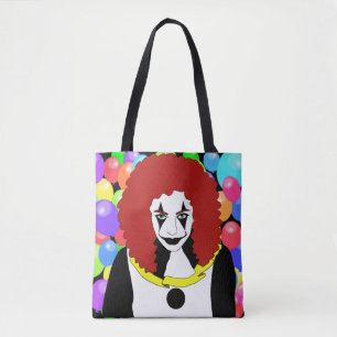 Bolsa Tote Circus Clown Girl faz espetáculos de terror e gó