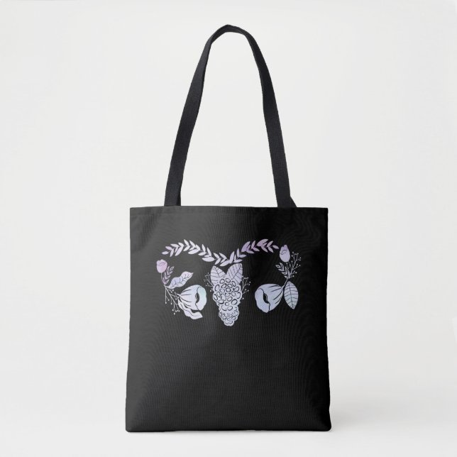 Bolsa Tote Cirurgia Uterus Mulher Histerectomia Floral Fica B (Frente)