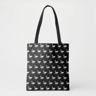 Bolsa Tote Cisne branco sobre preto