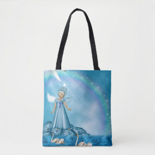 Bolsa Tote Cisnes Brancas E Anjo