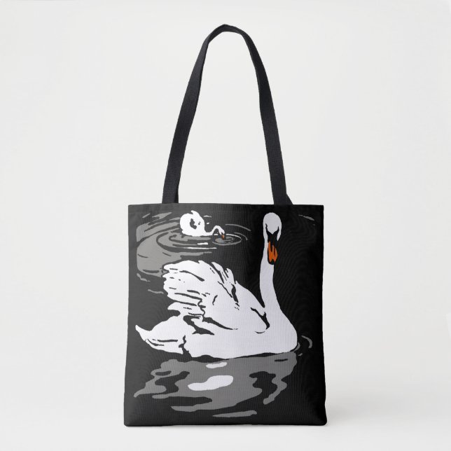 Bolsa Tote Cisnes de madeira vitorianas em latão (Frente)