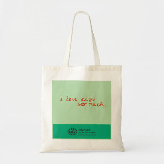 Bolsa Tote CISV Austin "Eu amo tanto o CISV"