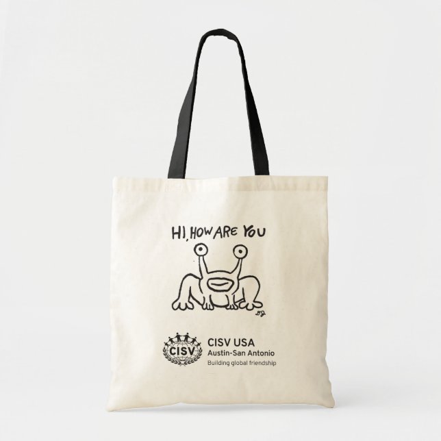 Bolsa Tote CISV Austin "Oi como você está" Tote Bag (Frente)