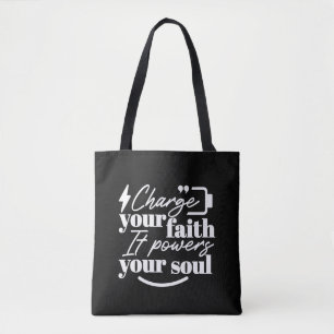 Bolsa Tote Citação Cristã Motivacional – Carregue Sua Fé