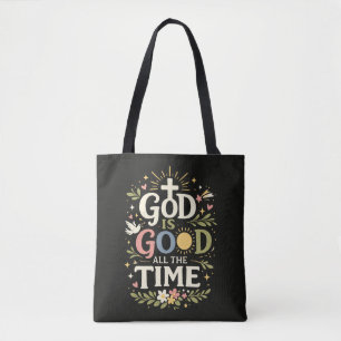 Bolsa Tote Citação da Fé Cristã Deus É Bom O Tempo Todo
