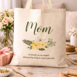 Bolsa Tote Citação da Mãe Fé Tão Encantadora quanto um Anjo
