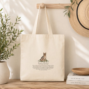 Bolsa Tote Citação da Raça de Cachorro em Aquarela do Swedish