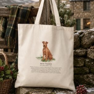 Bolsa Tote Citação da Raça de Cachorro Terrier Irlandês em Aq