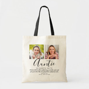Bolsa Tote Citação da Tia de Script Moderno Foto