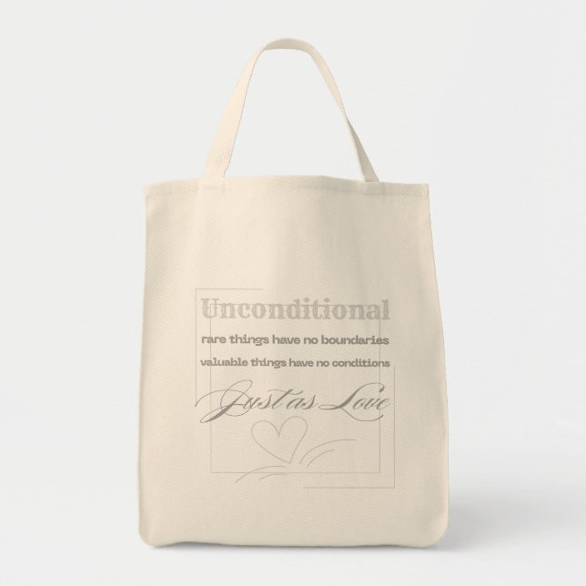 Bolsa Tote Citação de Amor Incondicional  (Frente)