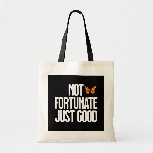 Bolsa Tote Citação de Borboleta Monarca Não Afortunado Apenas (Frente)