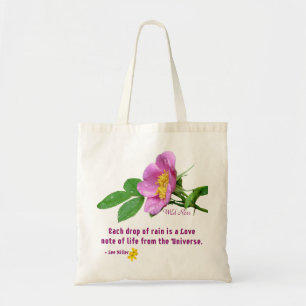 Bolsa Tote Citação de Chuva de Flores Silvestres Rosa Selvage