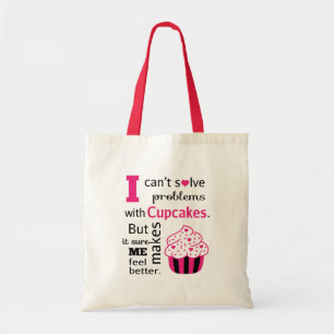 Bolsa Tote Citação de Cupcake Fofa, Felicidade