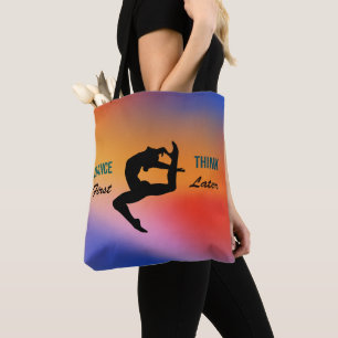 Bolsa Tote Citação de Dança de Gradação Vibrante e Colorida