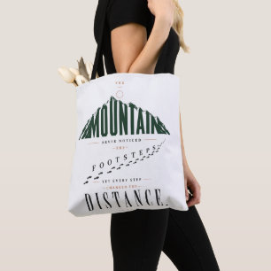 Bolsa Tote Citação de Distância de Passos na Montanha