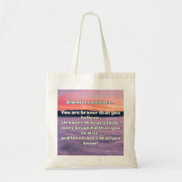 Bolsa Tote Citação de Encorajamento Positivo da Bravery Empat