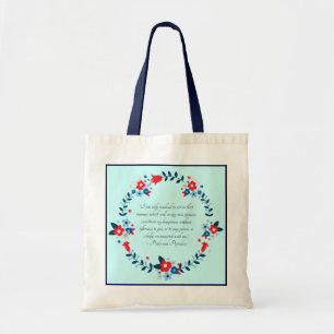 Bolsa Tote Citação de Felicidade de Jane Austen, Orgulho e Pr