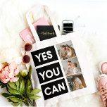 Bolsa Tote Citação de Foto e Motivação da Família de Colagem<br><div class="desc">Citação de Foto e Motivação da Família de Colagem Moderna</div>