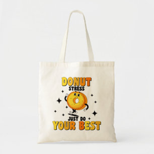 Bolsa Tote Citação de motivação da Rosquinha Retro Funny