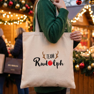 Bolsa Tote Citação de Natal da Equipe Rudolph