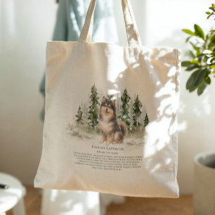 Bolsa Tote Citação de Raça de Aquarela do Cão Finlandês Lapph