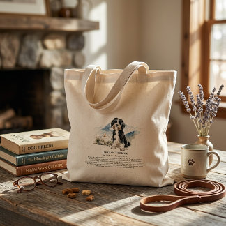 Bolsa Tote Citação de Raça de Cachorro Terrier Tibetano em Aq