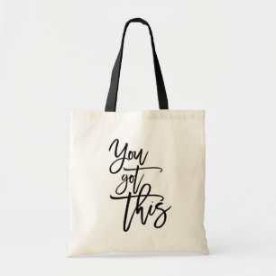 Bolsa Tote Citação de Script Preto Elegante Que Você Recebeu