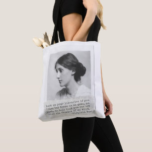 Bolsa Tote Citação de Virginia Woolf - Ícones da História das