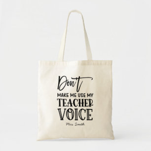 Bolsa Tote Citação de Voz do Professor Engraçado Personali