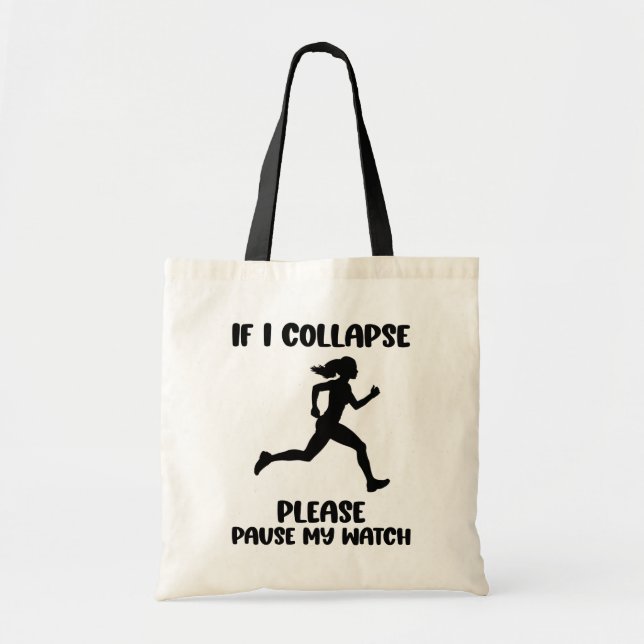 Bolsa Tote Citação Divertida da Vida de Corredor (Frente)