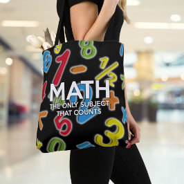 Bolsa Tote Citação Divertida de Matemática a Única Disciplina