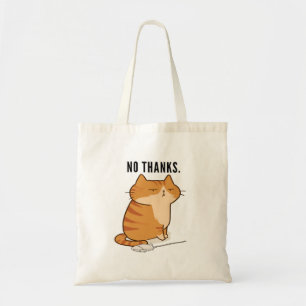 Bolsa Tote Citação do Gato Laranja Mal-Humorado Sem Obrigada