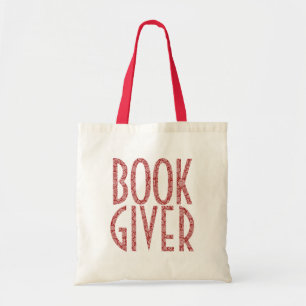 Bolsa Tote Citação Do Livro Giver-Cute Em Vermelho E Branco B