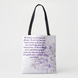Bolsa Tote Citação do Orgulho de Jane Austen e do Preconcei