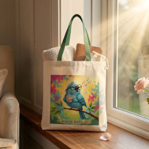 Bolsa Tote Citação do Pássaro Azul