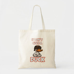 Bolsa Tote Citação do Pato Selvagem "Eu não dou um pato" Negr