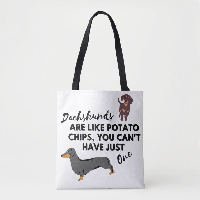 Bolsa Tote citação engraçada do cão: Chaminés e Batatas (Frente)