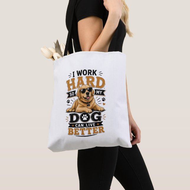 Bolsa Tote Citação Engraçada Eu Trabalho Duro Para Que Meu Ca (Close Up)