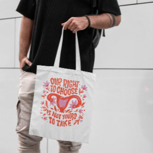 Bolsa Tote Citação Feminista Floral do Útero