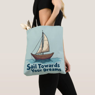 Bolsa Tote Citação Inspiradora Náutica de Vela Antiga