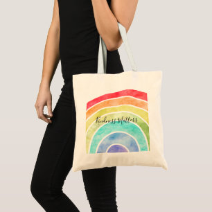 Bolsa Tote Citação inspiradora personalizada do Rainbow