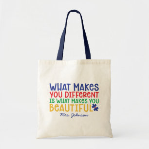 Bolsa Tote Citação Inspirativa Professor de Autismo Person