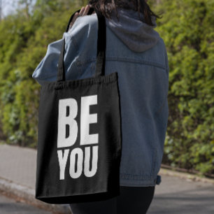 Bolsa Tote Citação minimalista inspiradora "SEJA VOCÊ"