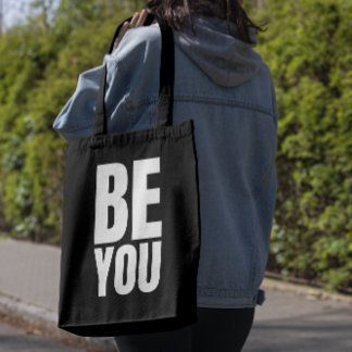Bolsa Tote Citação minimalista inspiradora "SEJA VOCÊ"