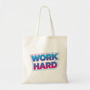 Bolsa Tote Citação Motivacional de Tipografia Trabalhe Duro