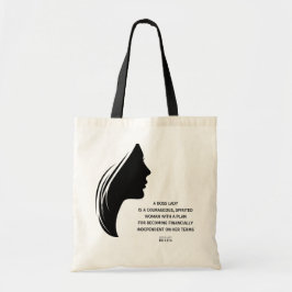 Bolsa Tote Citação Motivacional Lady Silhouette do Chefe Eleg