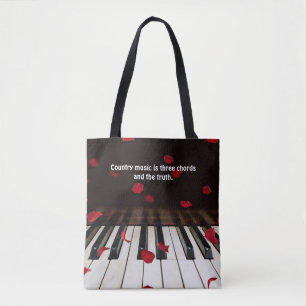Bolsa Tote Citação musical na barra de ferramentas de chave
