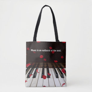 Bolsa Tote Citação musical na barra de ferramentas de chave
