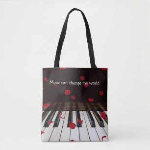 Bolsa Tote Citação musical na barra de ferramentas de chave
